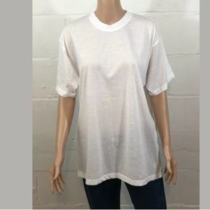 Jean Blue Women's White T-Shirt Size L NWT #Y26